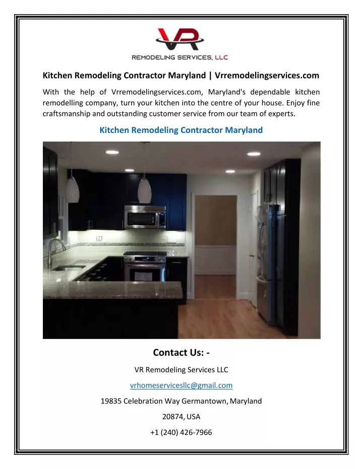 kitchen remodeling contractor maryland