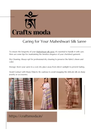 Caring for Your Maheshwari Silk Saree