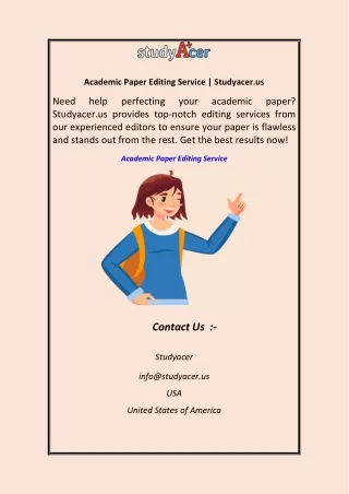 Academic Paper Editing Service | Studyacer.us