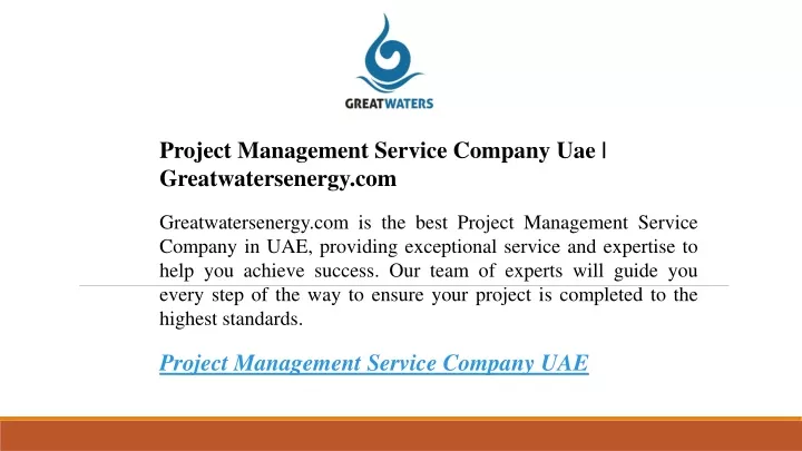 project management service company