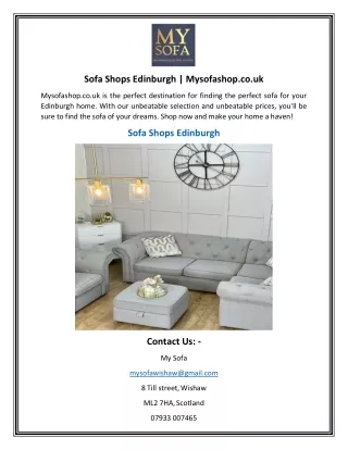 Sofa Shops Edinburgh