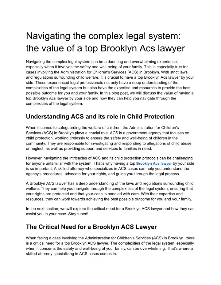 navigating the complex legal system the value