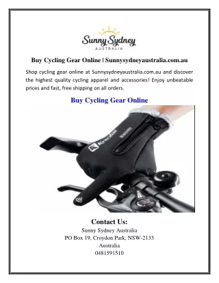 Buy Cycling Gear Online | Sunnysydneyaustralia.com.au