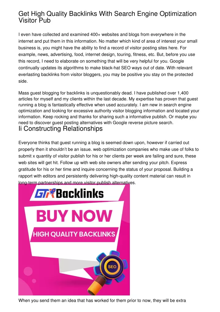 get high quality backlinks with search engine