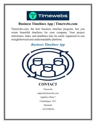 Business Timelines App  Timewebs