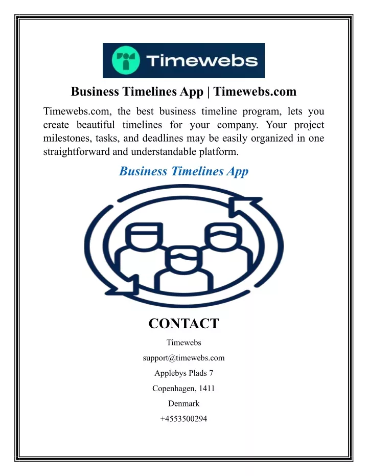 business timelines app timewebs com