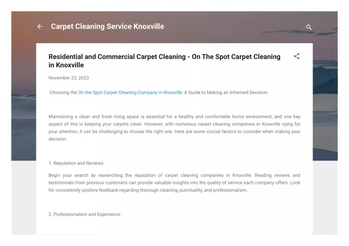 carpet cleaning service knoxville