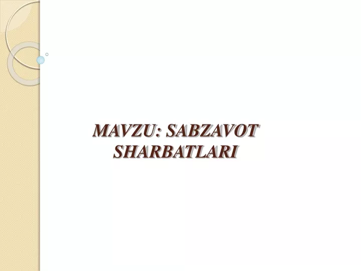 mavzu sabzavot sharbatlari