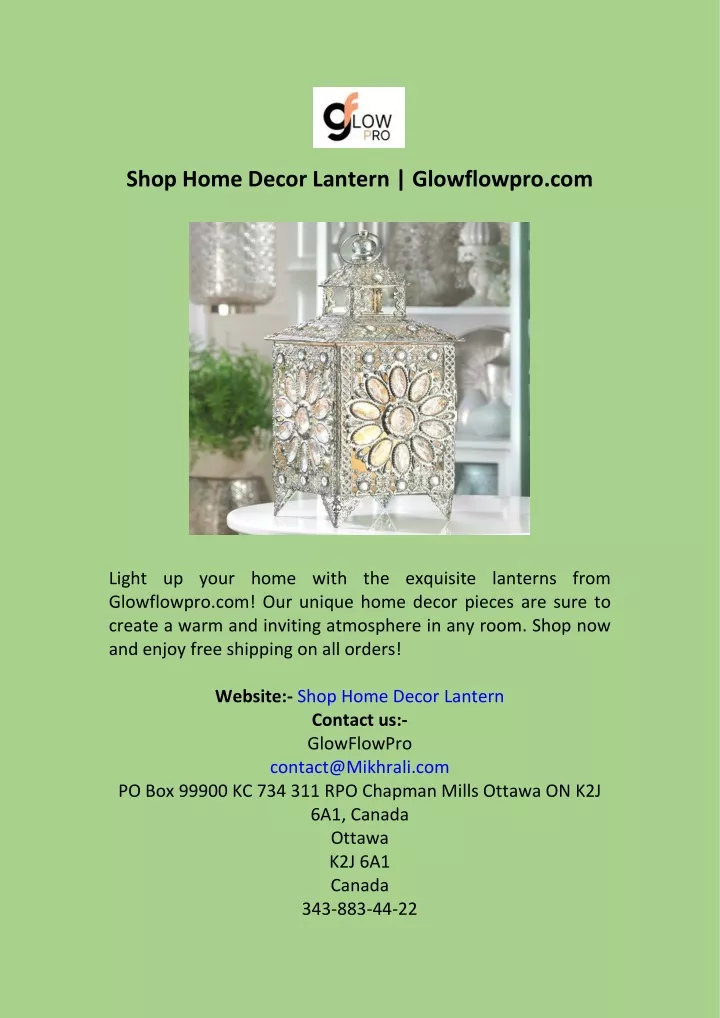 shop home decor lantern glowflowpro com