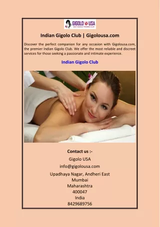 Indian Gigolo Club  Gigolousa.com
