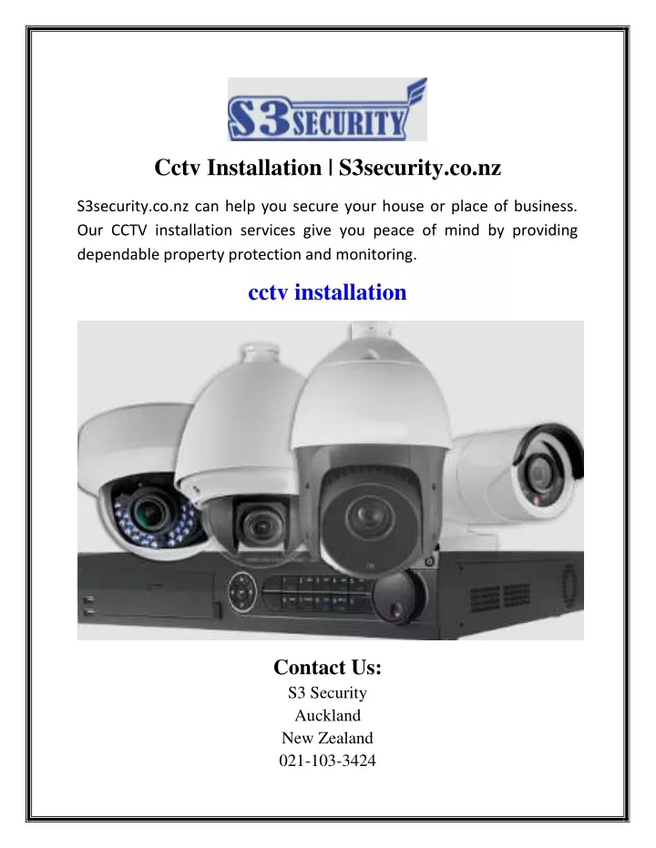 cctv installation s3security co nz