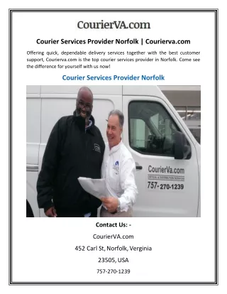 Courier Services Provider Norfolk