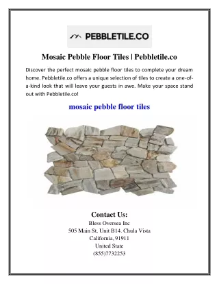 mosaic pebble floor tiles pebbletile co