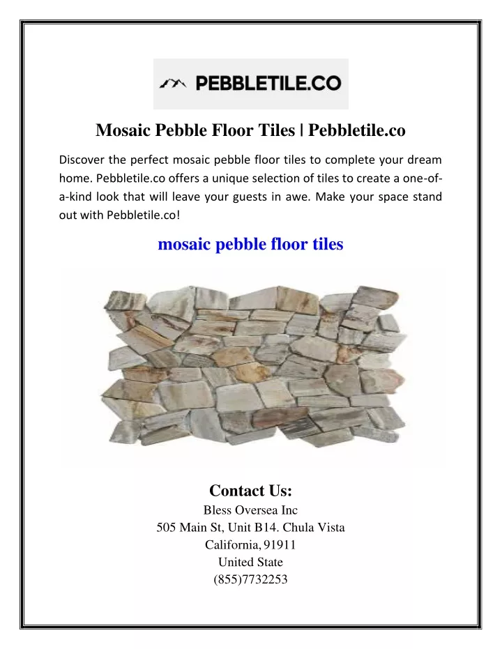mosaic pebble floor tiles pebbletile co