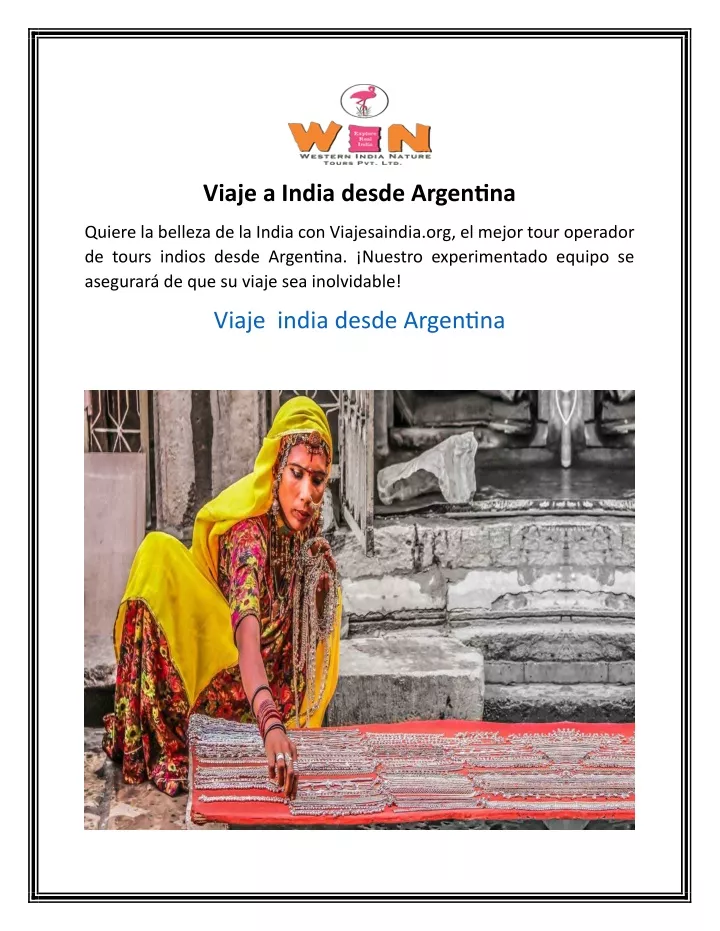 viaje a india desde argentina