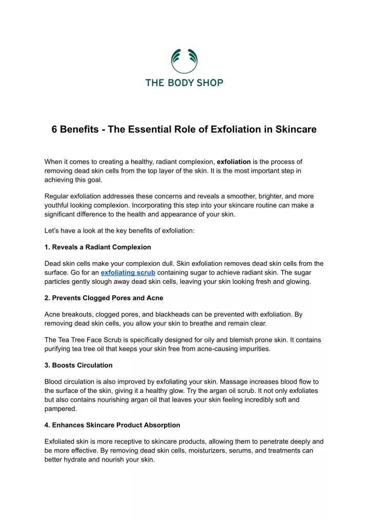 6 benefits the essential role of exfoliation
