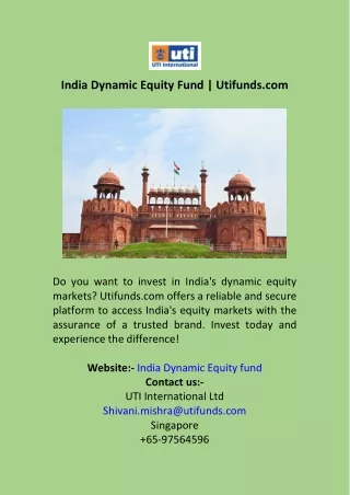 India Dynamic Equity Fund  Utifunds.com