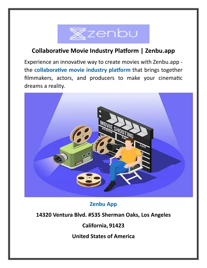 collaborative movie industry platform zenbu app