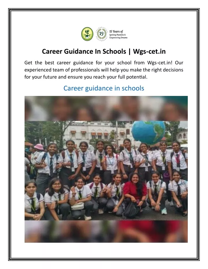 career guidance in schools wgs cet in