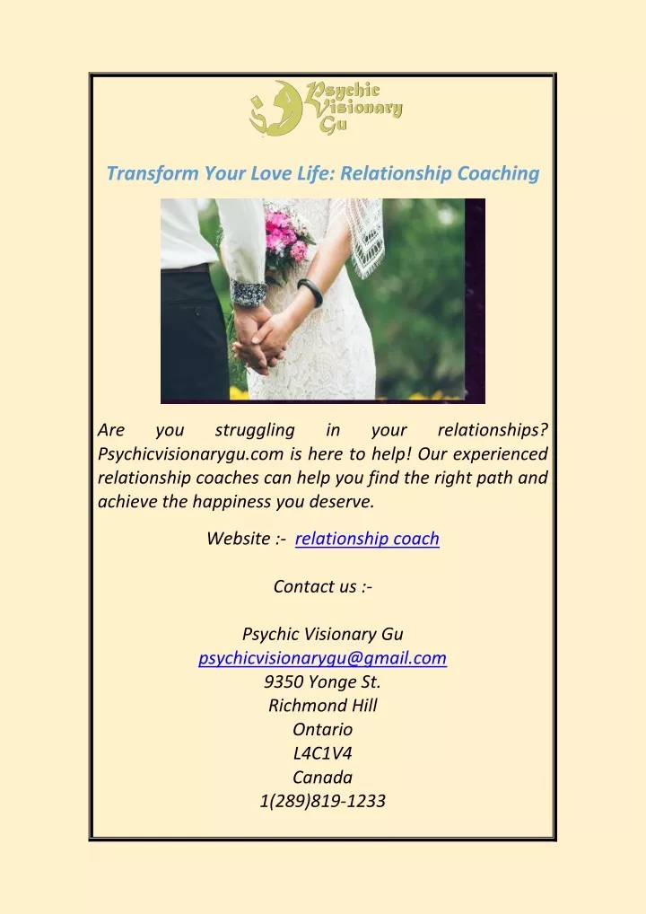 transform your love life relationship coaching
