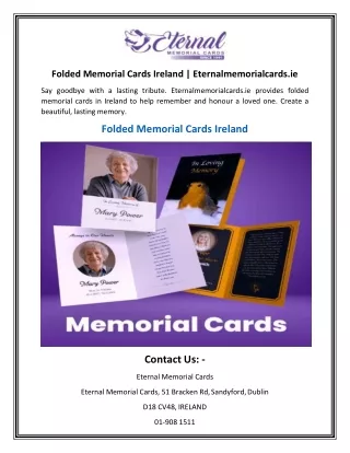 Folded Memorial Cards Ireland