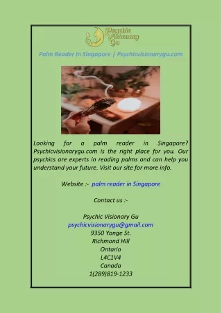 palm reader in singapore psychicvisionarygu com