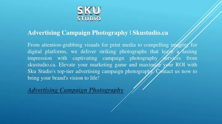 advertising campaign photography skustudio