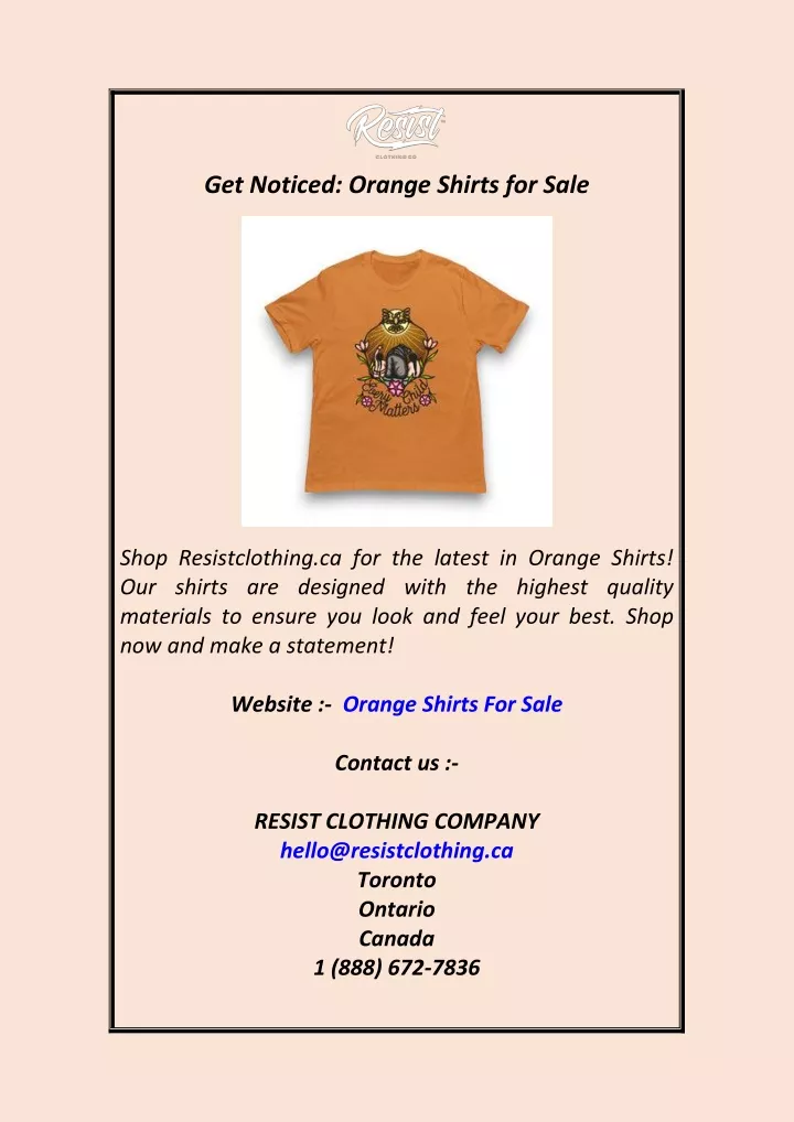 get noticed orange shirts for sale