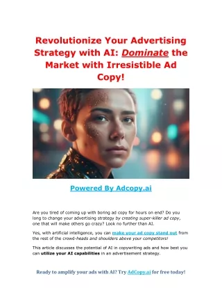 Revolutionize Your Advertising Strategy with AI: Dominate the Market with AI