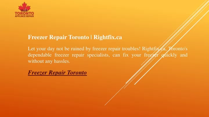 freezer repair toronto rightfix ca let your