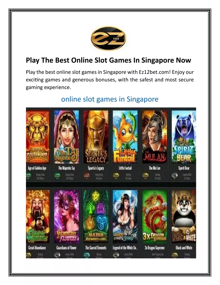 play the best online slot games in singapore now
