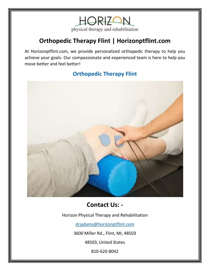 orthopedic therapy flint horizonptflint com