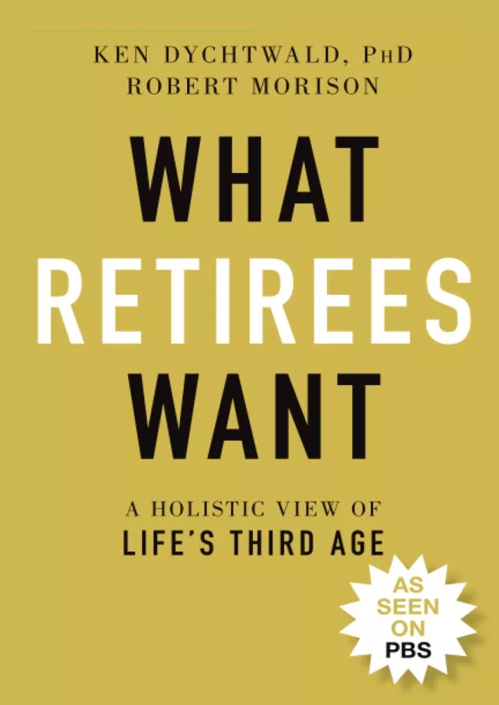 pdf download what retirees want a holistic view