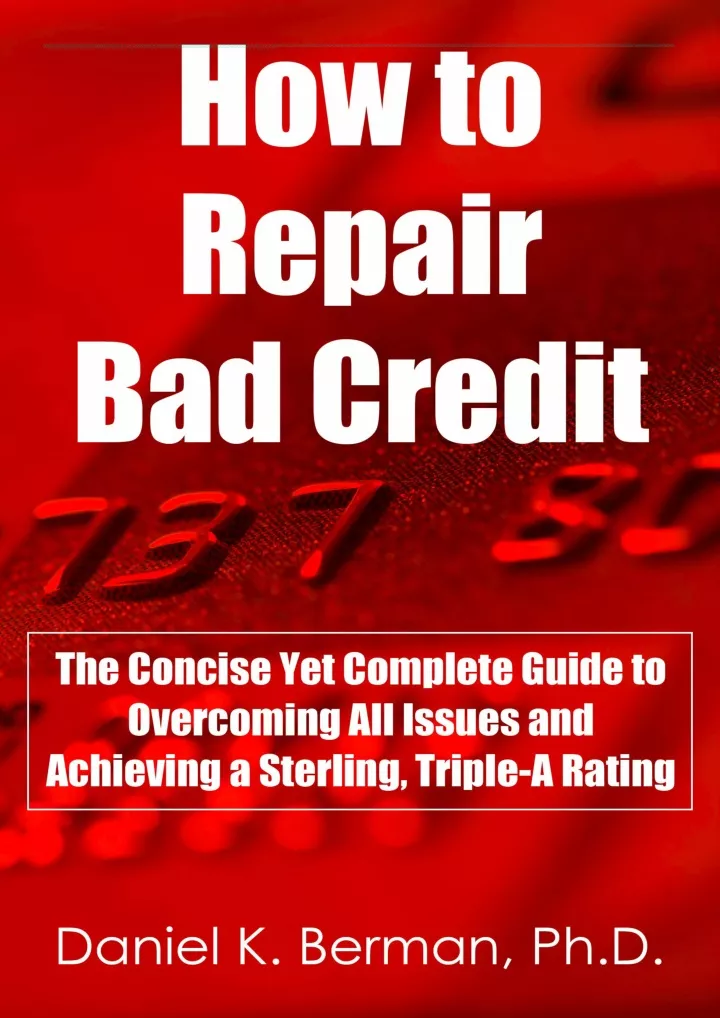 read ebook pdf how to repair bad credit