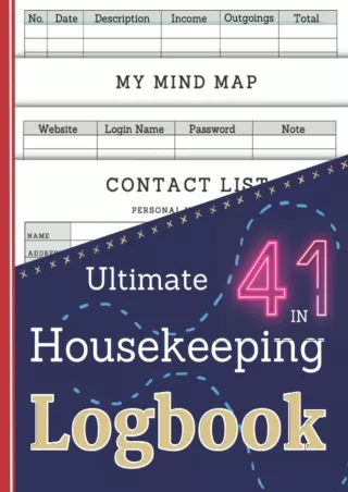 get [PDF] ⭐DOWNLOAD⭐ Ultimate 4 In 1 Housekeeping Logbook: A Simple Formatted Bu