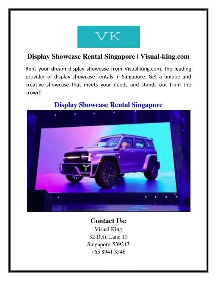 display showcase rental singapore visual king com