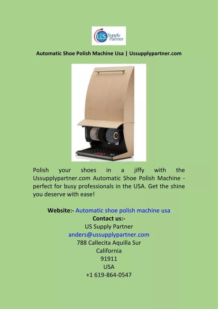 automatic shoe polish machine usa ussupplypartner