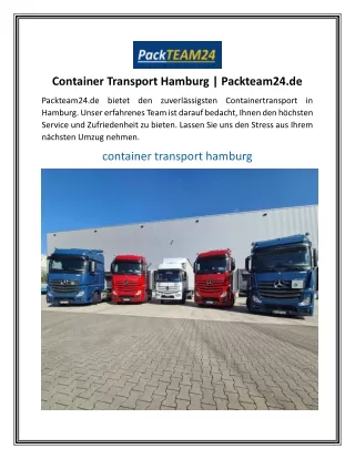 Container Transport Hamburg  Packteam24.de