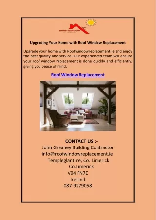 Upgrading Your Home with Roof Window Replacement