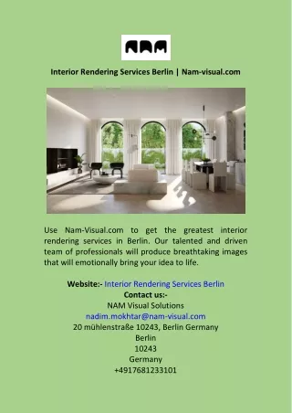 Interior Rendering Services Berlin  Nam-visual.com