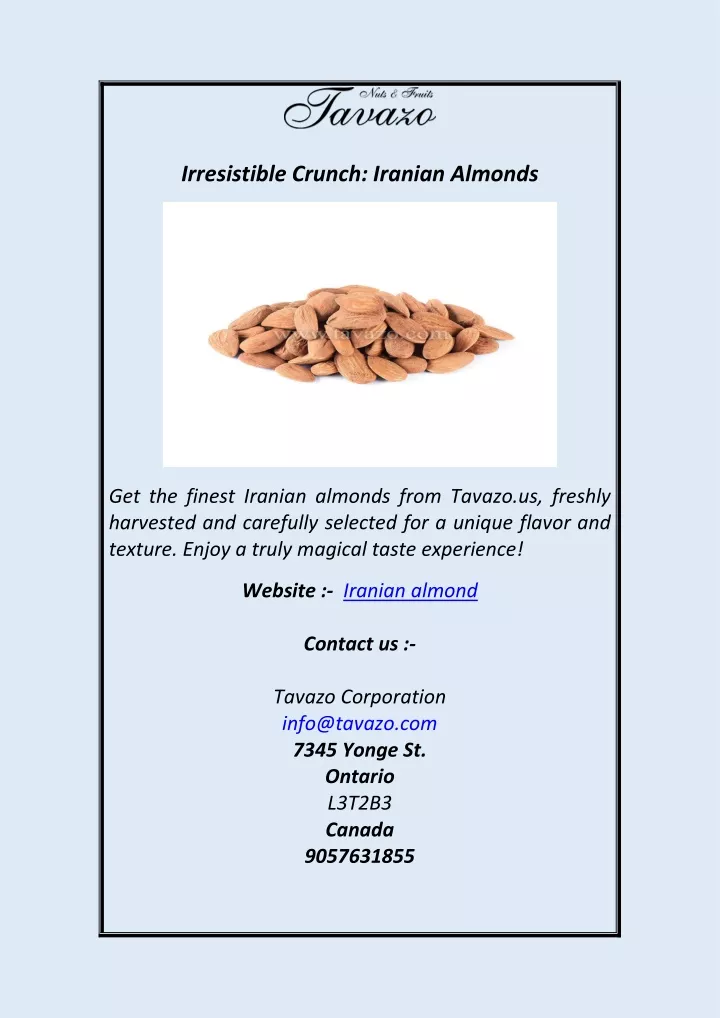 irresistible crunch iranian almonds