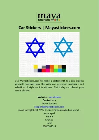Car Stickers  Mayastickers.com
