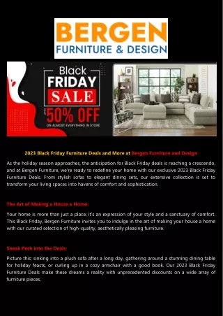 2023 Black Friday Furniture Deals and More at Bergen Furniture