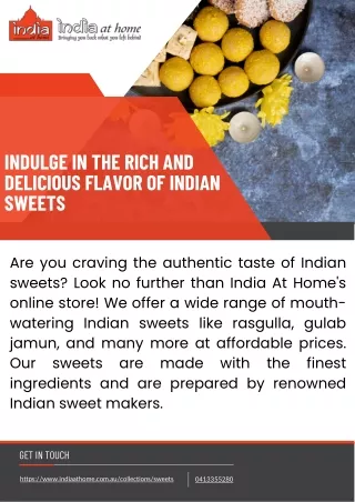 Indulge in the Rich and Delicious Flavor of Indian Sweets
