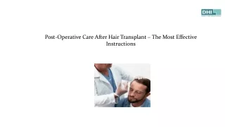 Post-Operative Care After Hair Transplant – The Most Effective Instructions