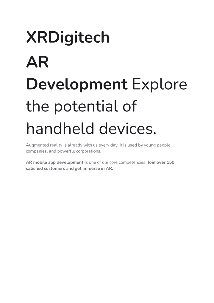 xrdigitech ar development explore the potential