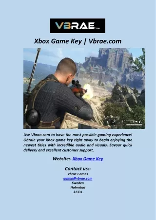Xbox Game Key  Vbrae com