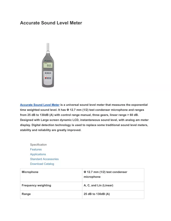 accurate sound level meter