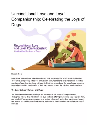 Unconditional Love and Loyal Companionship_ Celebrating the Joys of Dogs