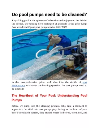 Do pool pumps need to be cleaned (1)